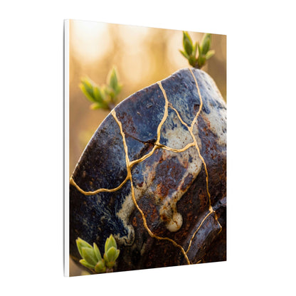 Fukinsei Rust Patina Canvas Art - Kintsugi Gold Repair