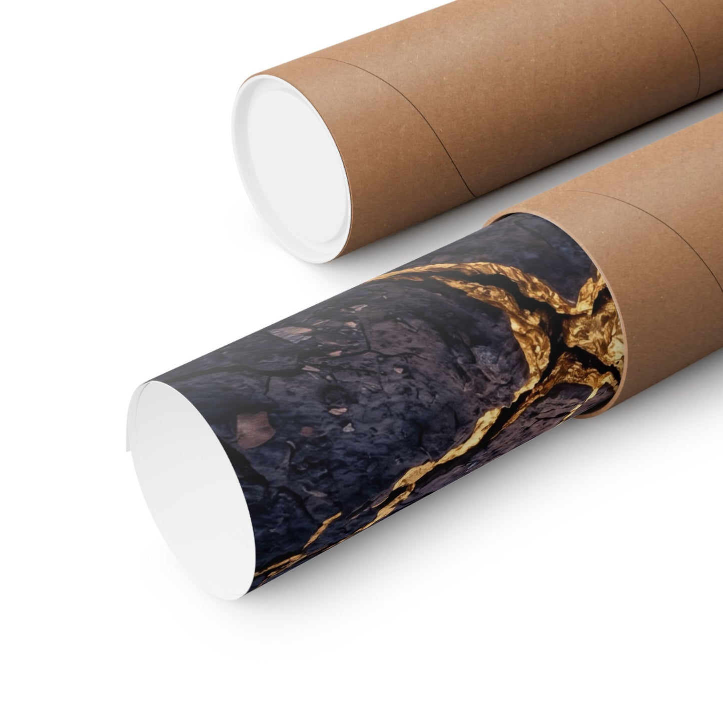 Cracked Earth Crackle Gold Wall Art Print | Beautiful Kintsugi Art