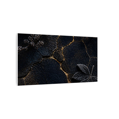 Candlelight Cracked Earth Canvas Art - Dark Japandi Ma