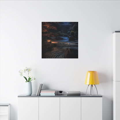 Summer Rock Garden Shadow Zen Canvas Art | Moody Decor