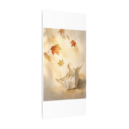 Japandi Paper Fold in Golden Hour | Watercolor Canvas Art