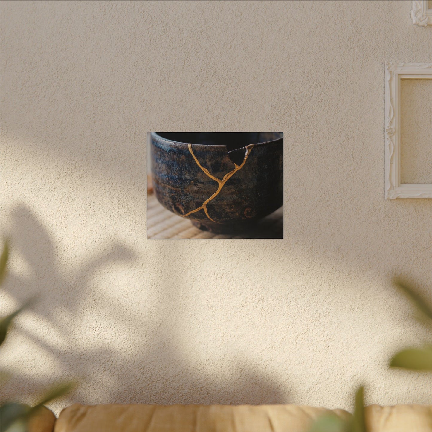 Tea Ceremony Autumn Canvas Art | Kintsugi Healing Design