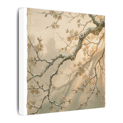 Cherry Blossom Canvas Art | Winter Japandi Japanese Pattern Art
