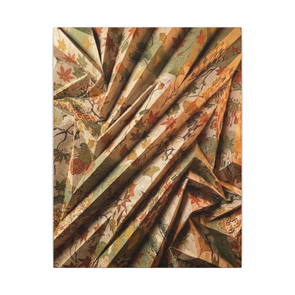Paper Fold Autumn Canvas Art | Japandi Earthy Design