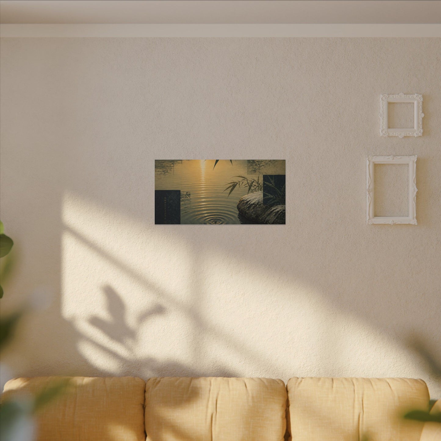 Zen Water Ripple in Golden Hour | Ukiyo E Inspired Canvas Art