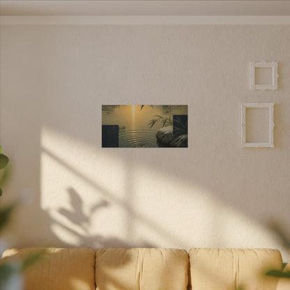 Zen Water Ripple in Golden Hour | Ukiyo E Inspired Canvas Art