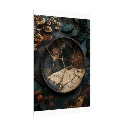 Kintsugi Rust Patina in Dawn | Gold Repair Canvas Art