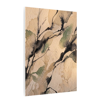 Japandi Shadow Play in Golden Hour | Watercolor Canvas Art