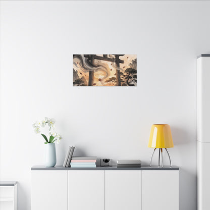 Torii Gate Ukiyo E Inspired Canvas Art | Serene Zen Art