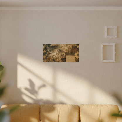 Spring Ocean Wave Herbarium Canvas Art | Nostalgic Decor