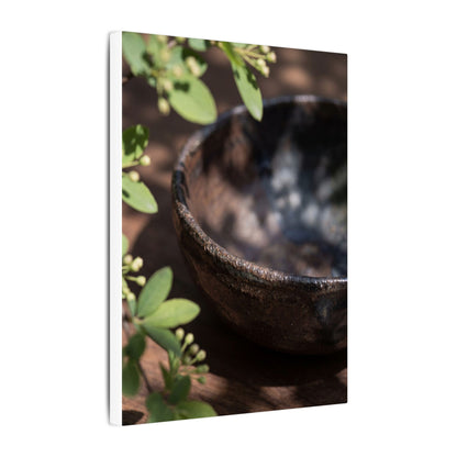 Ceramic Bowl Shadow Zen Canvas Art | Moody Dark Japandi Art