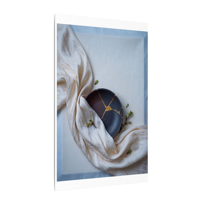Ma Silk Drape Canvas Art - Kintsugi Gold Repair