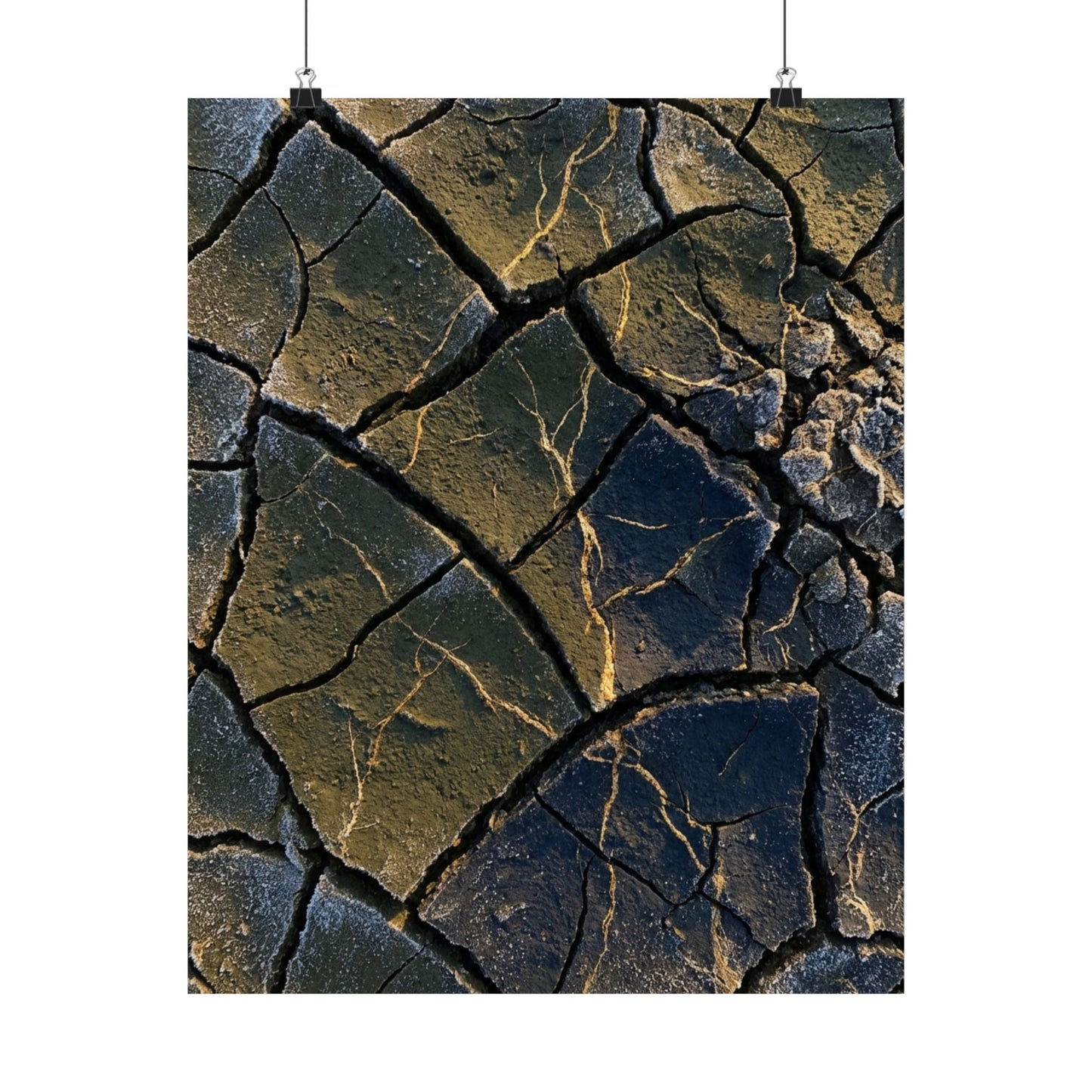 Kanso Cracked Earth Wall Art Print - Dark Japandi Moody Minimal Art Print