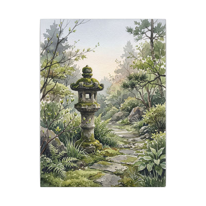 Neutral Stone Lantern Canvas Art - Watercolor Japandi