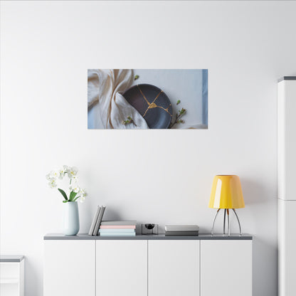 Ma Silk Drape Canvas Art - Kintsugi Gold Repair