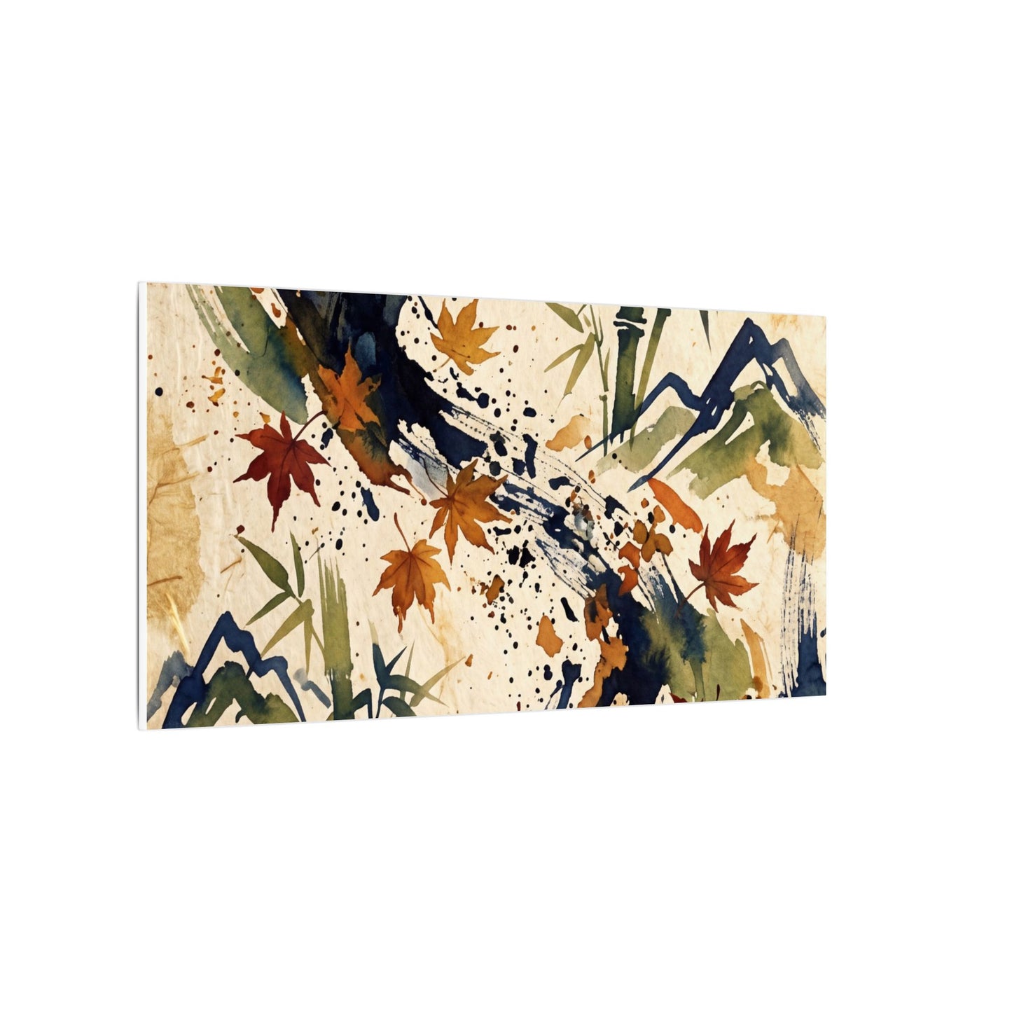 Golden Hour Ink Brushstroke Canvas Art - Zen Shibui