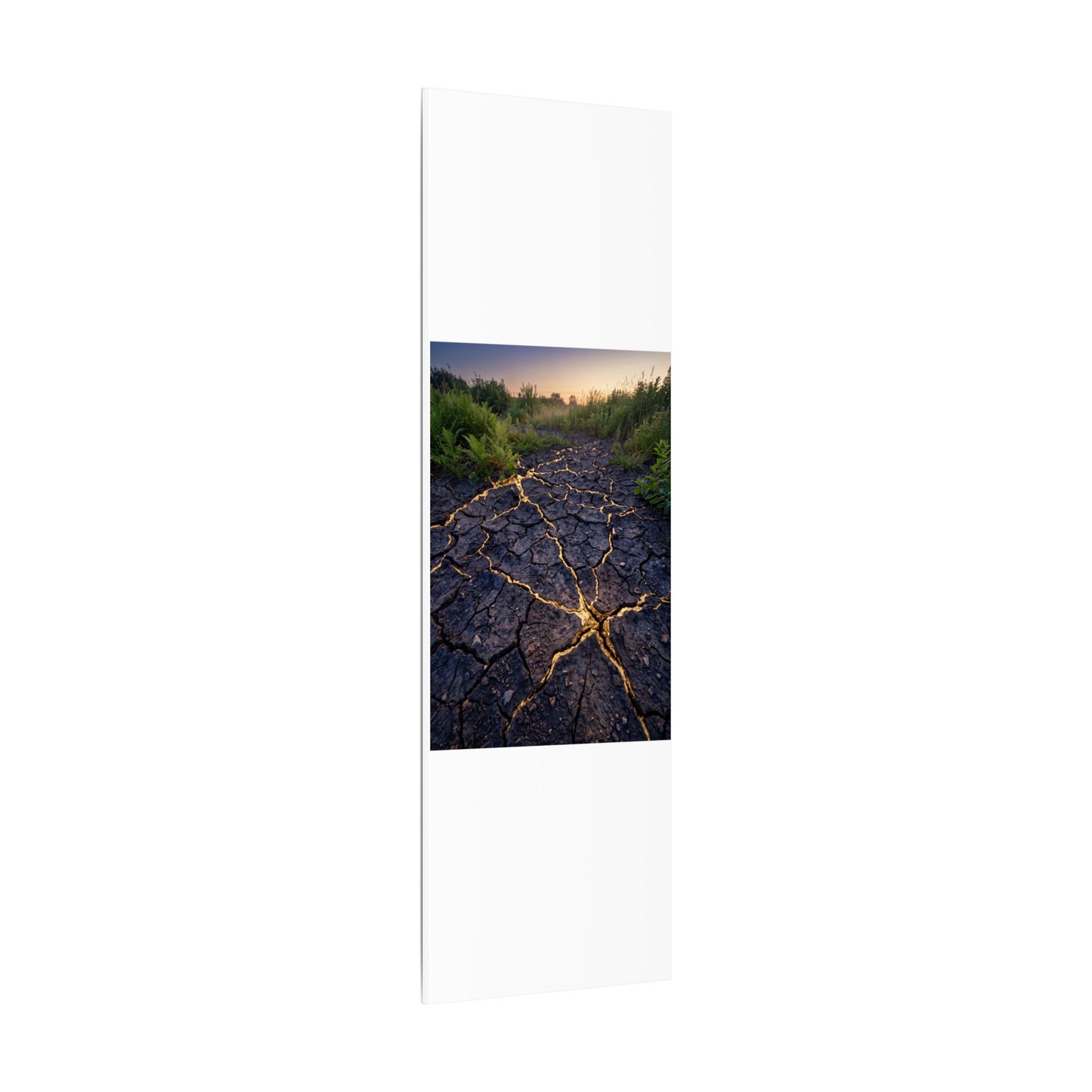 Cracked Earth Canvas Art | Summer Kintsugi Crackle Gold Art