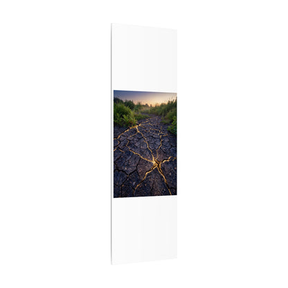 Cracked Earth Canvas Art | Summer Kintsugi Crackle Gold Art