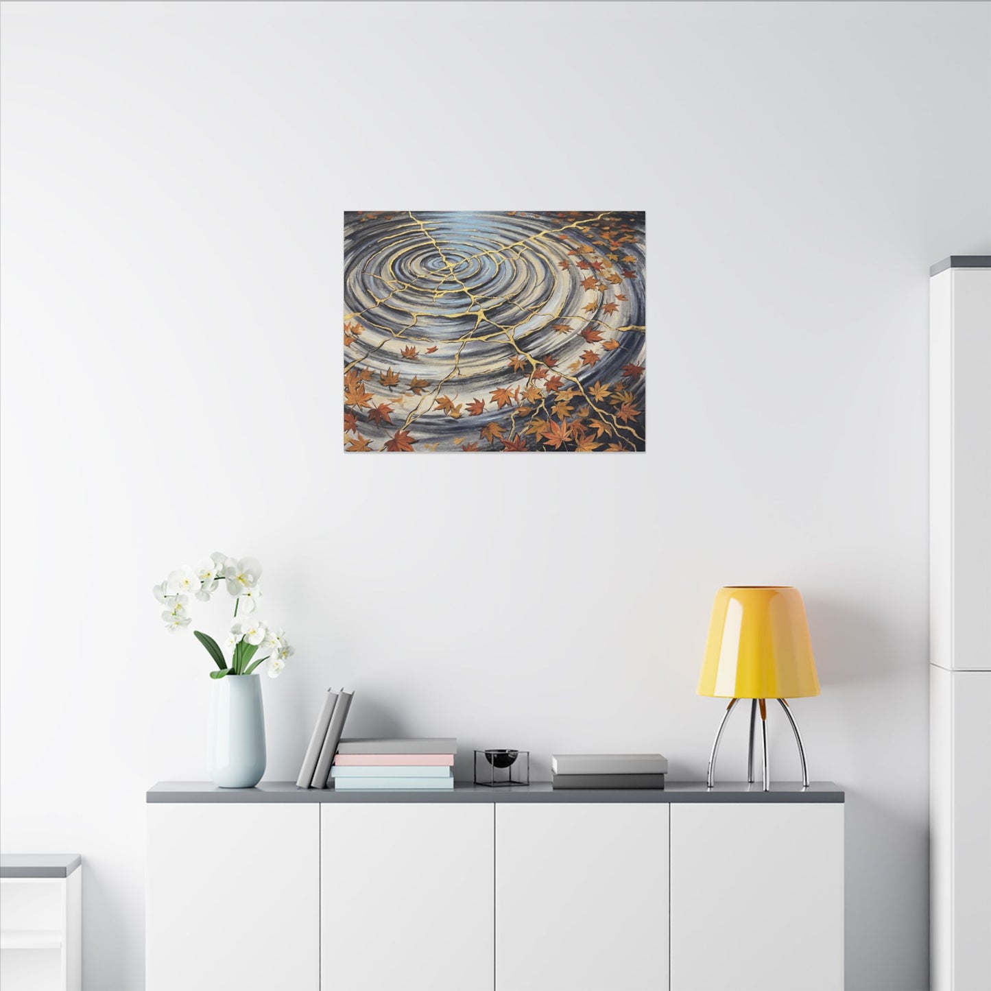 Moonlight Water Ripple Canvas Art - Kintsugi Fukinsei