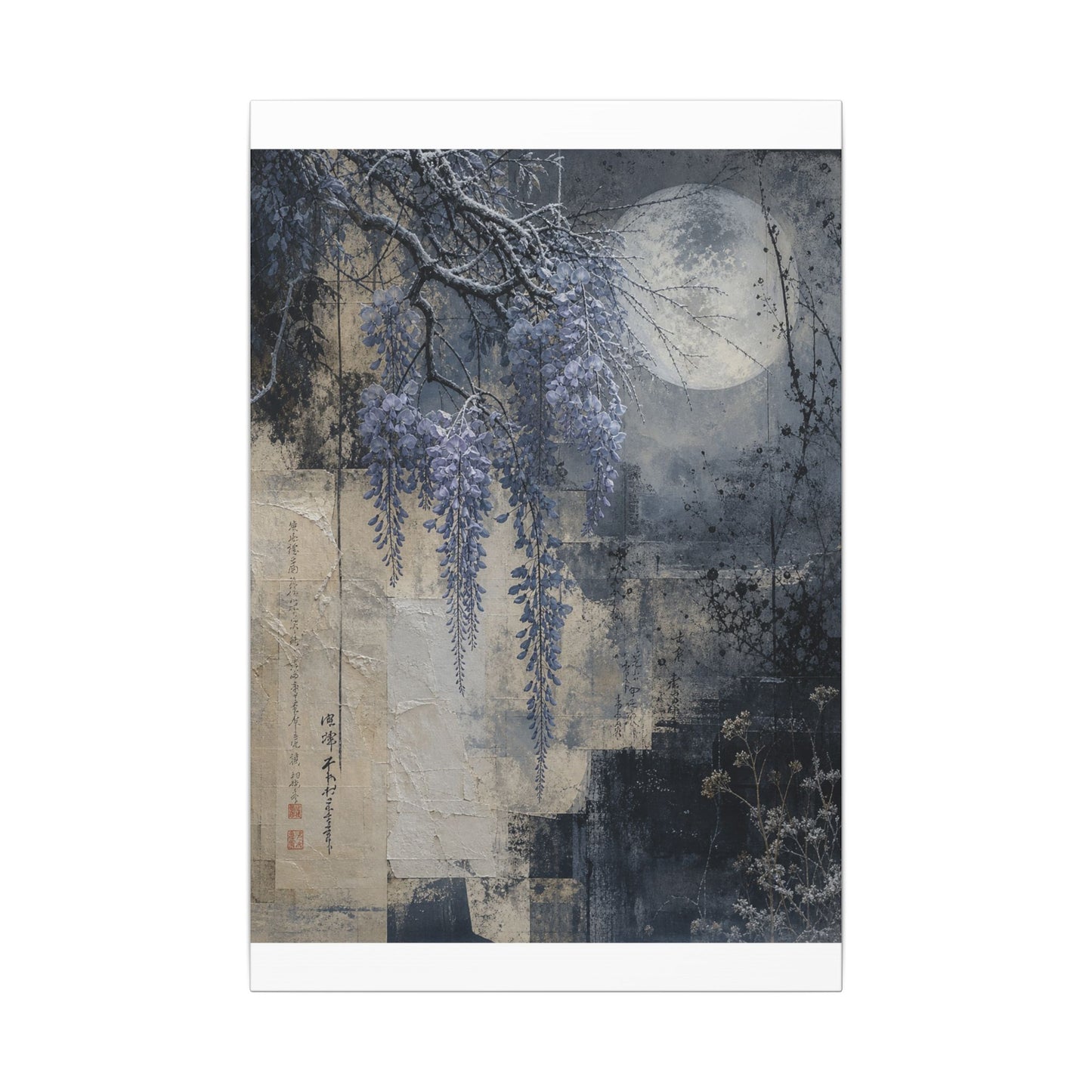 Winter Wisteria Texture Canvas Art | Elegant Decor