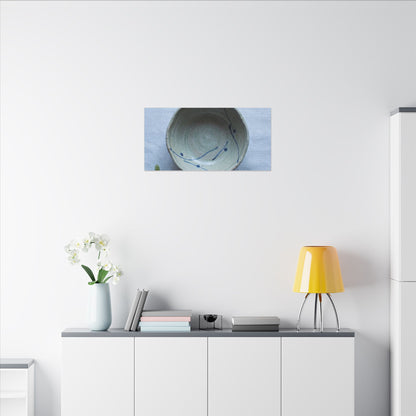 Spring Ceramic Bowl Minimal Line Canvas Art | Warm Decor