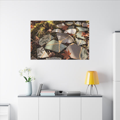 Broken Pottery Japanese Pattern Canvas Art | Elegant Japandi Art