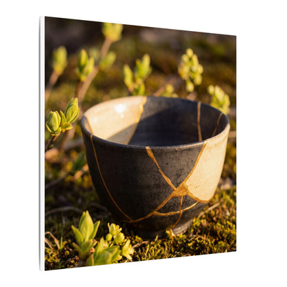 Seijaku Broken Pottery Canvas Art - Kintsugi Gold Repair