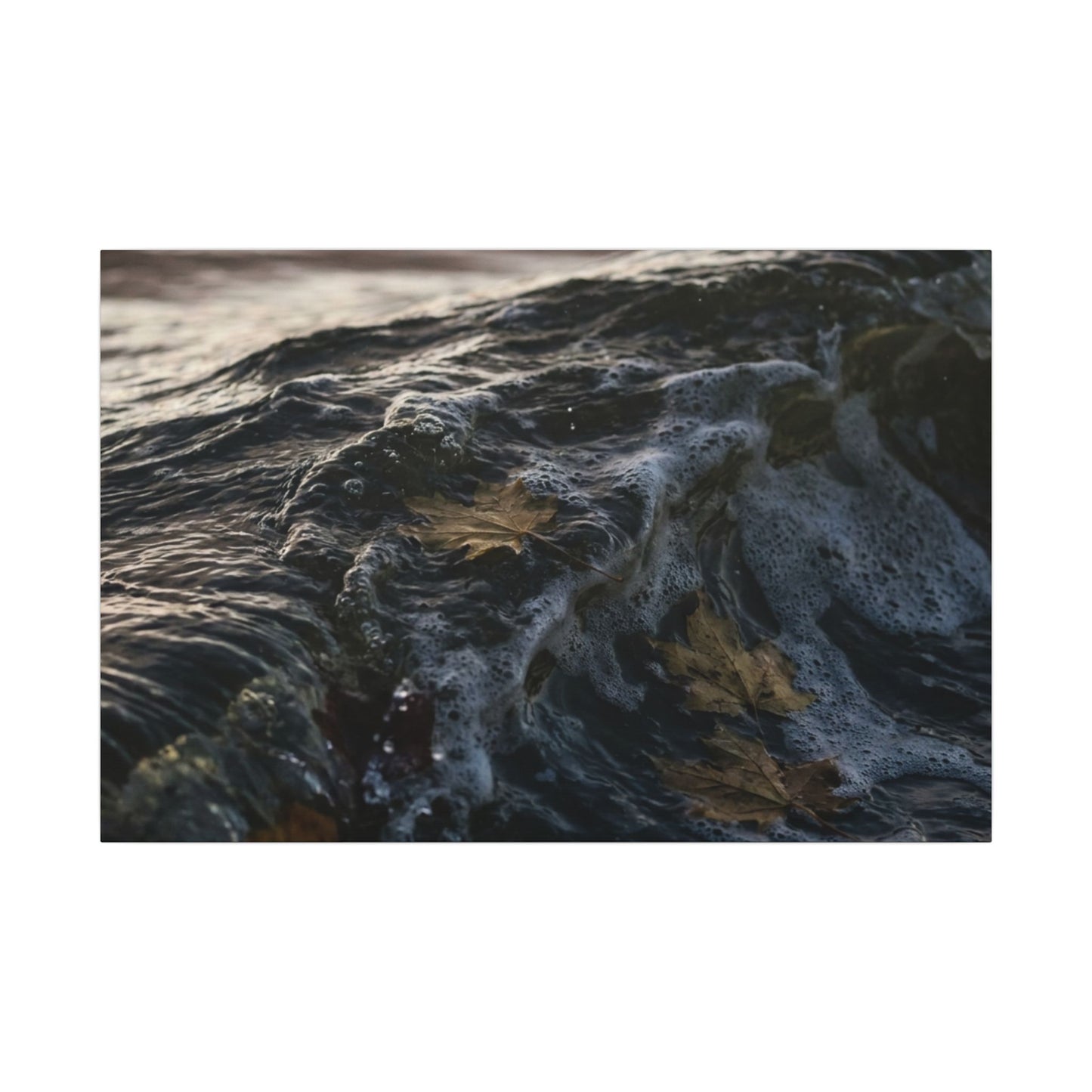 Dark Japandi Ocean Wave in Dawn | Moody Minimal Canvas Art
