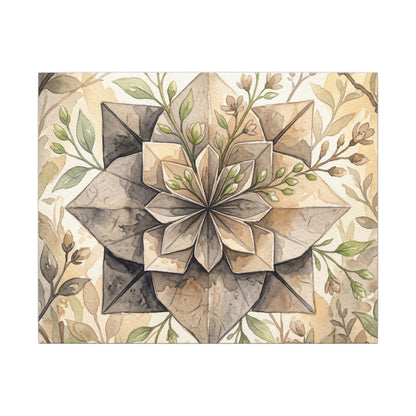Warm Paper Fold Canvas Art - Watercolor Japandi Art Print