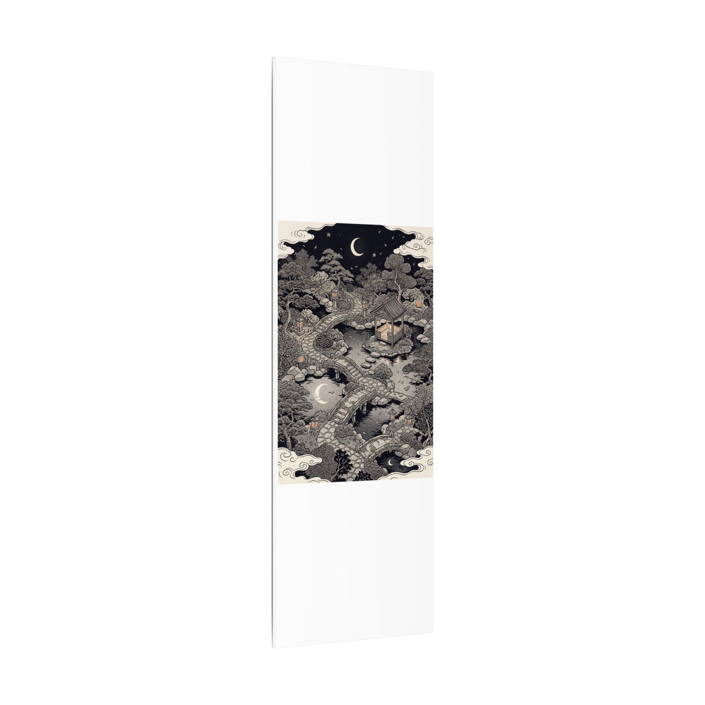 Moonlit Garden Ukiyo E Inspired Canvas Art | Serene Zen Art