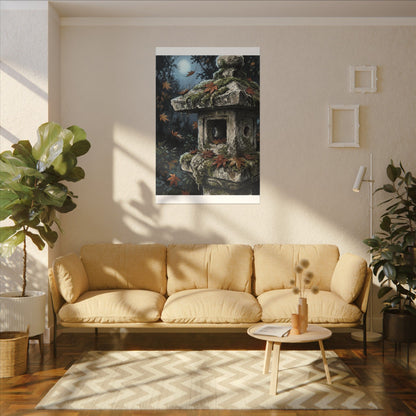 Shibui Stone Lantern Canvas Art - Japandi Minimal Line