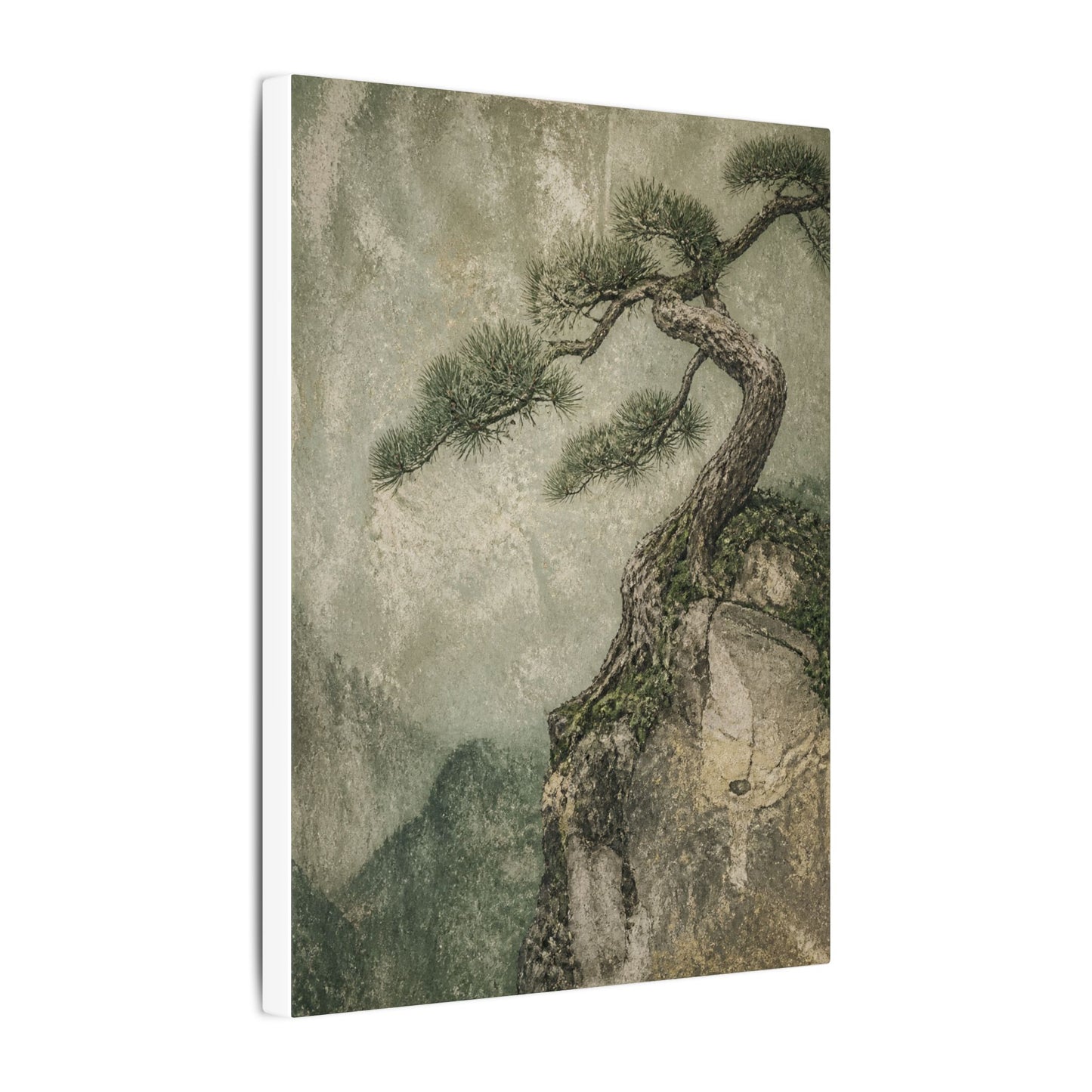 Fukinsei Pine Tree Canvas Art - Japandi Texture