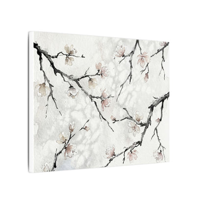 Cherry Blossom Canvas Art | Winter Japandi Watercolor Art