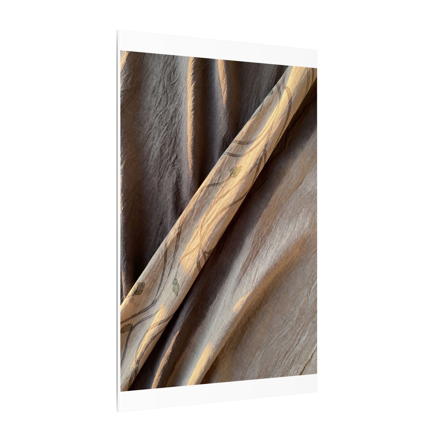 Warm Silk Drape Canvas Art - Japanese Pattern Japandi