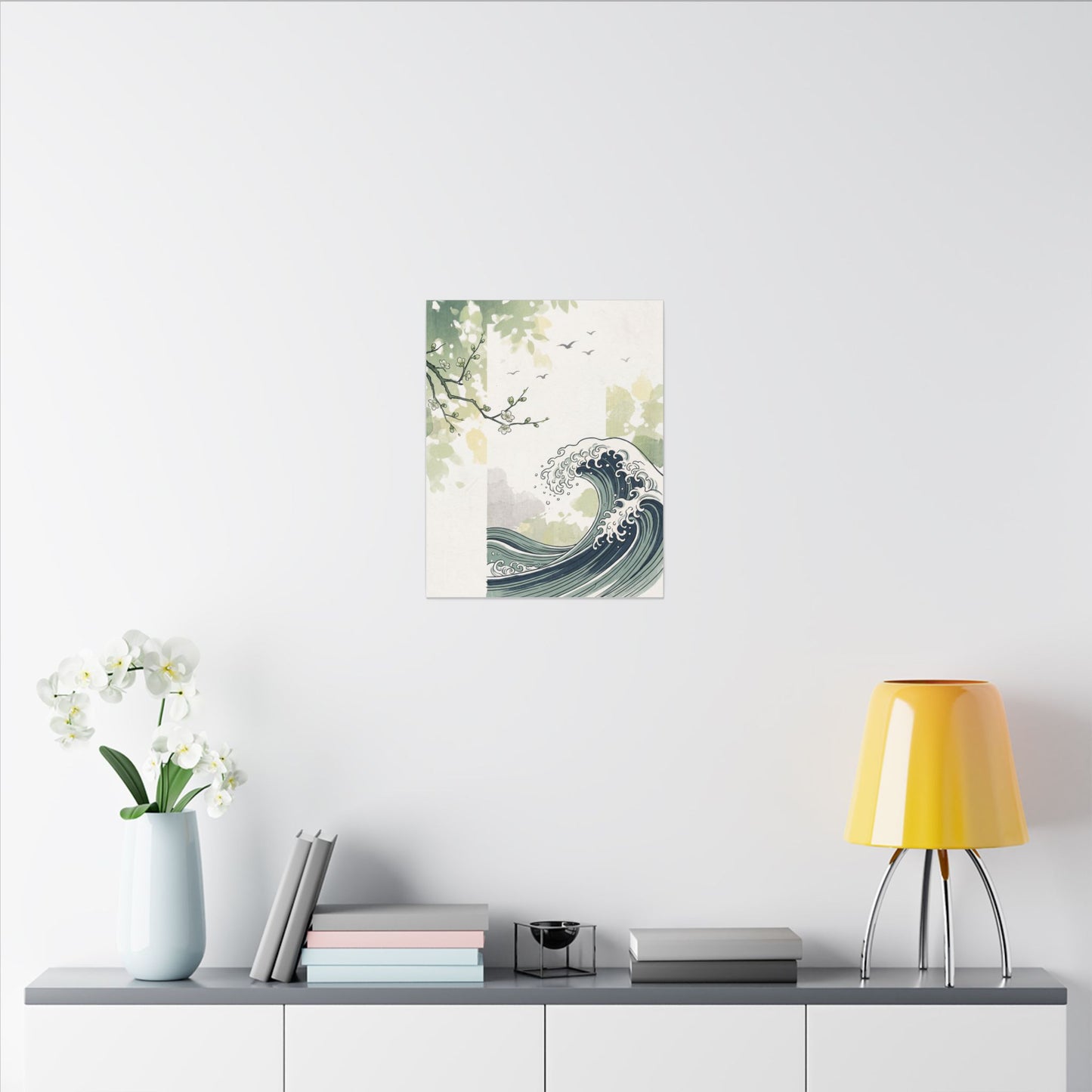 Spring Ocean Wave Ukiyo E Inspired Canvas Art | Serene Decor