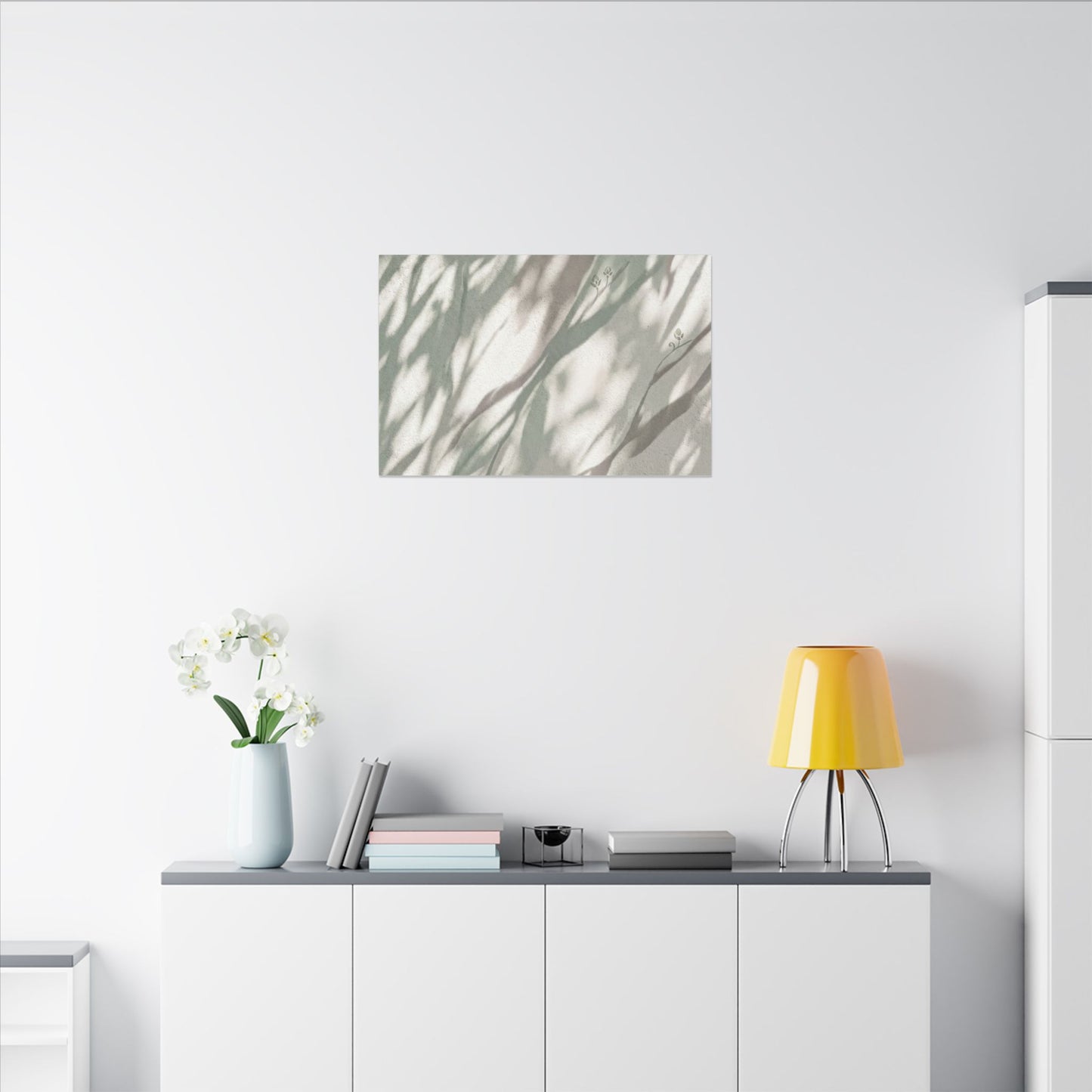 Japandi Shadow Play in Dappled | Japanese Pattern Canvas Art