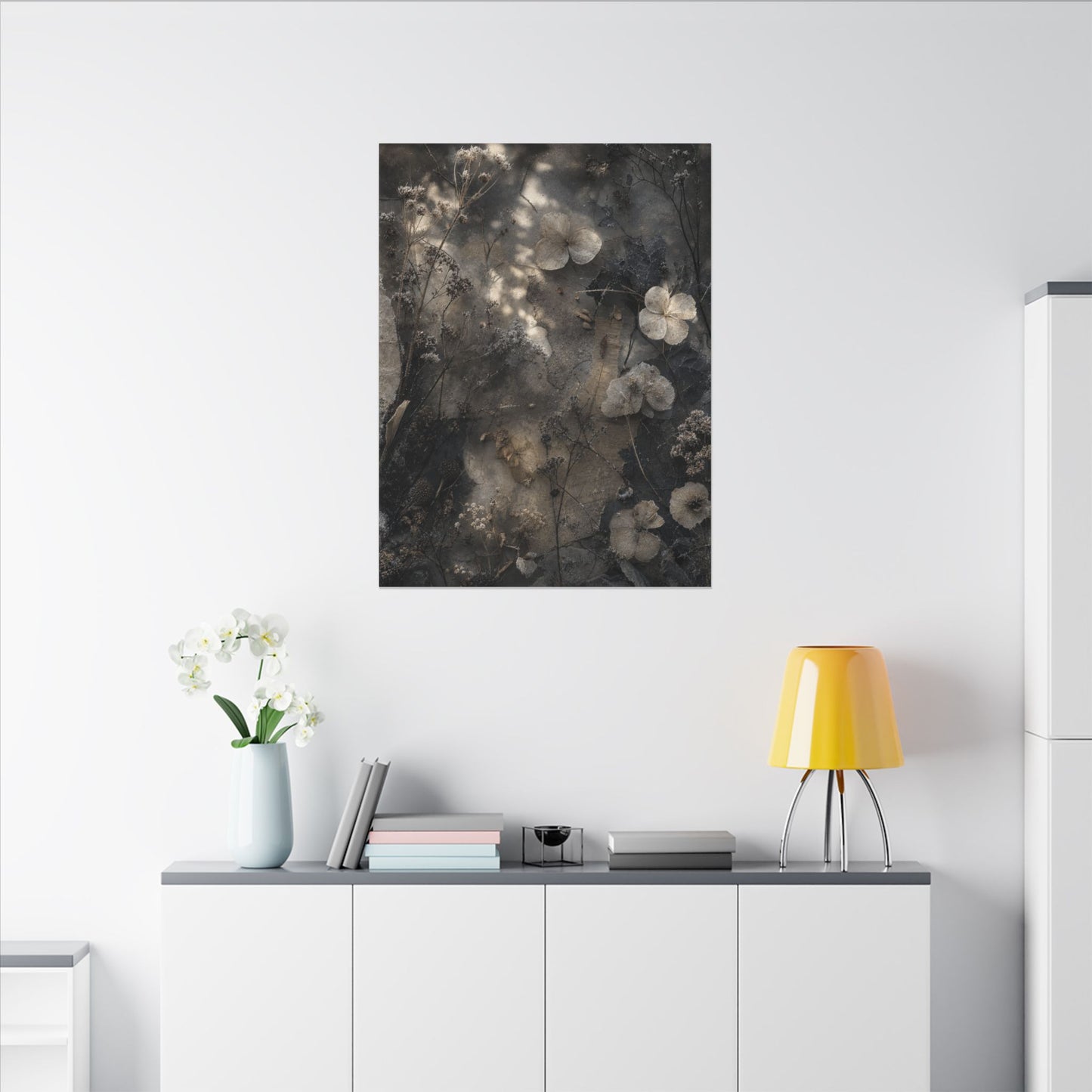 Winter Dried Flowers Texture Canvas Art | Elegant Decor