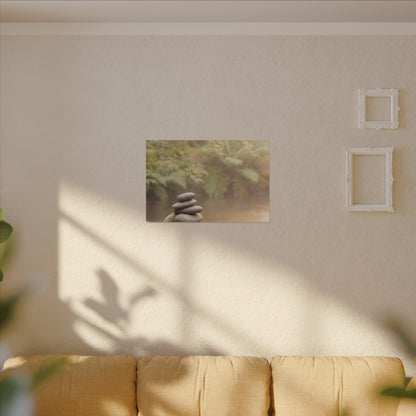 Cozy River Stones Canvas Art - Japanese Pattern Japandi