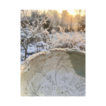 Ceramic Bowl Canvas Art | Winter Japandi Minimal Line Art