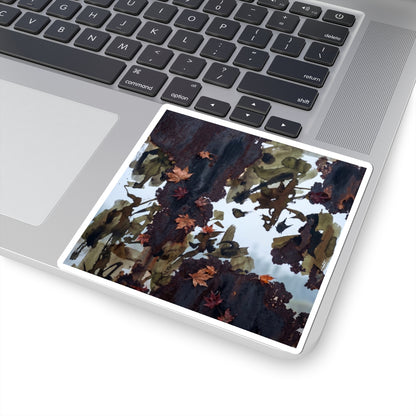 Rust Patina Charcoal Ink Sticker | Luxurious Dark Japandi Art