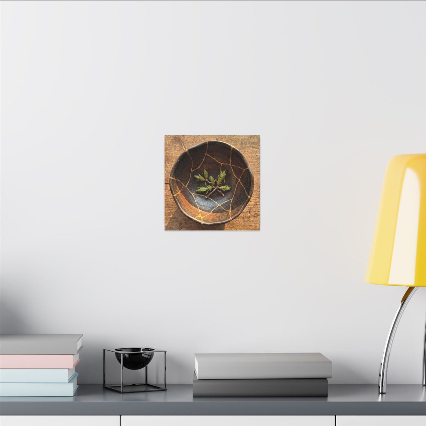 Ceramic Bowl Gold Repair Canvas Art | Resilient Kintsugi Art