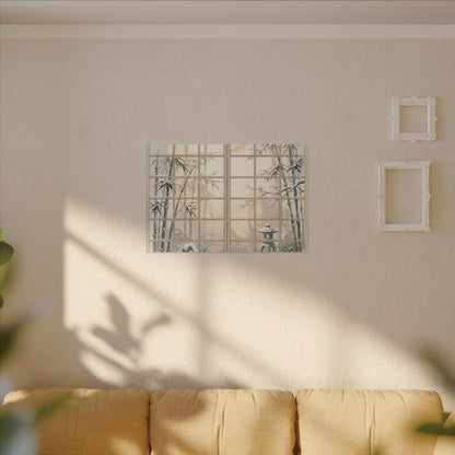 Winter Shoji Screen Sumi E Canvas Art | Tranquil Decor