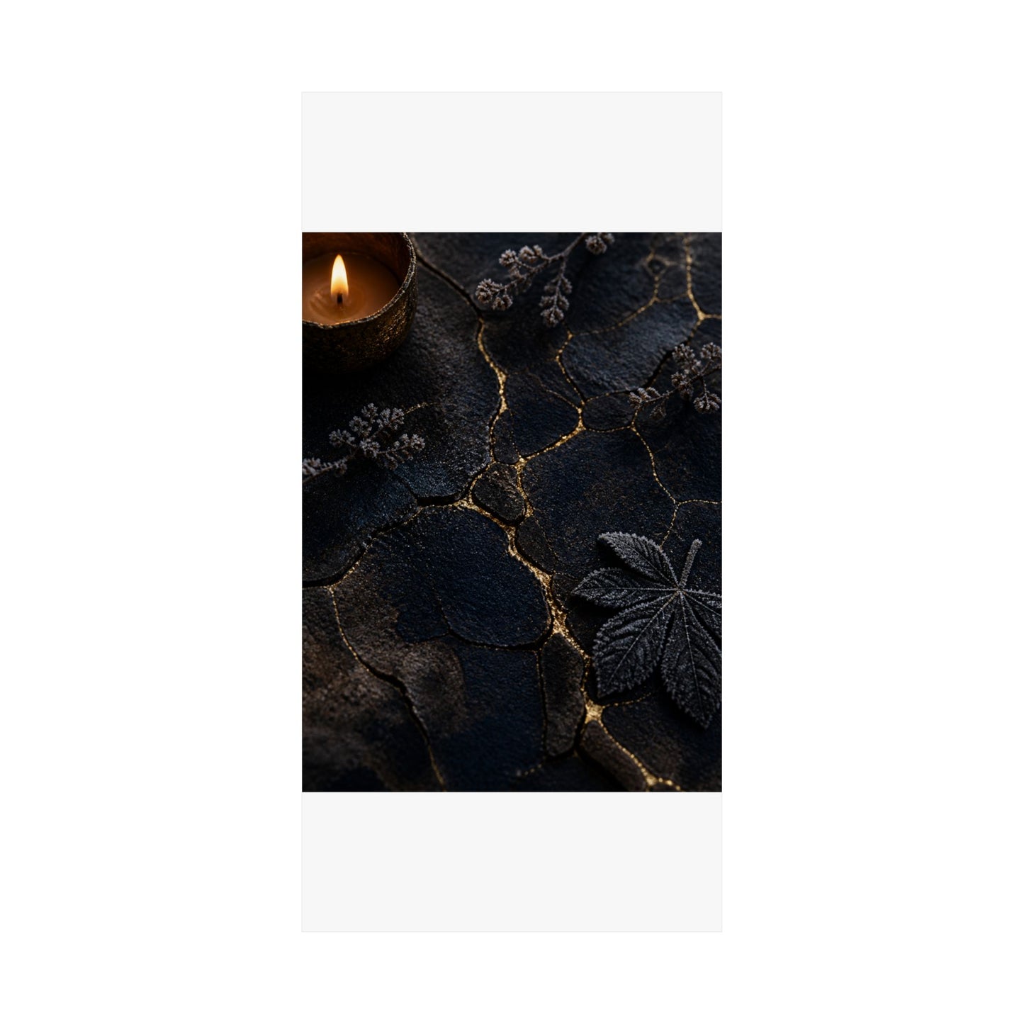 Luxurious Cracked Earth Wall Art Print - Moody Minimal Dark Japandi