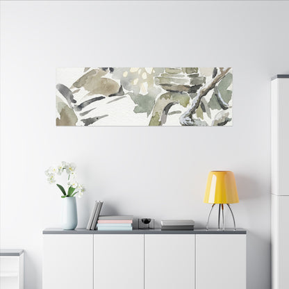 Elegant Stone Lantern Canvas Art - Watercolor Japandi