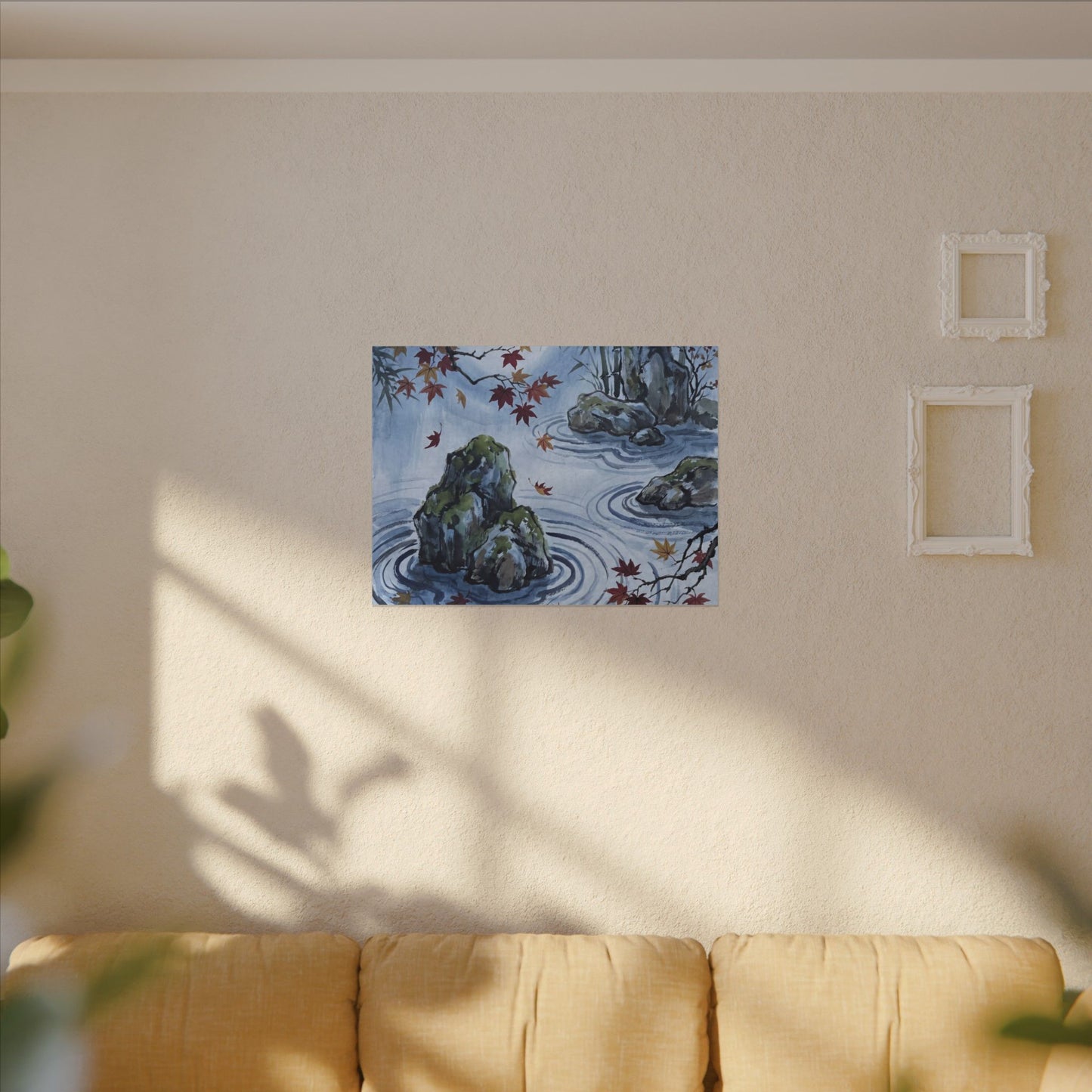 Rock Garden Autumn Canvas Art | Zen Tranquil Design