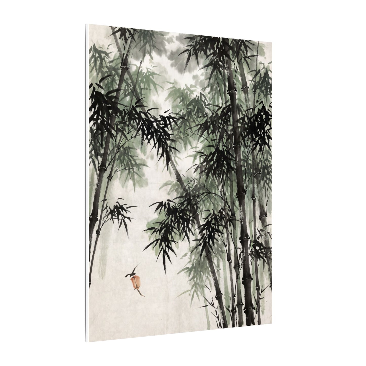 Zen Bamboo Grove in Overcast | Sumi E Canvas Art