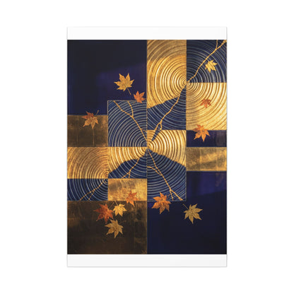 Autumn Water Ripple Crackle Gold Canvas Art | Artful Decor