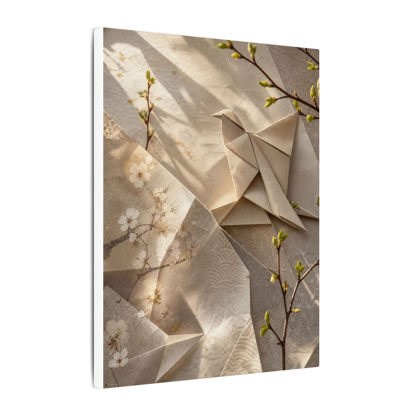 Golden Hour Paper Fold Canvas Art - Japandi Fukinsei