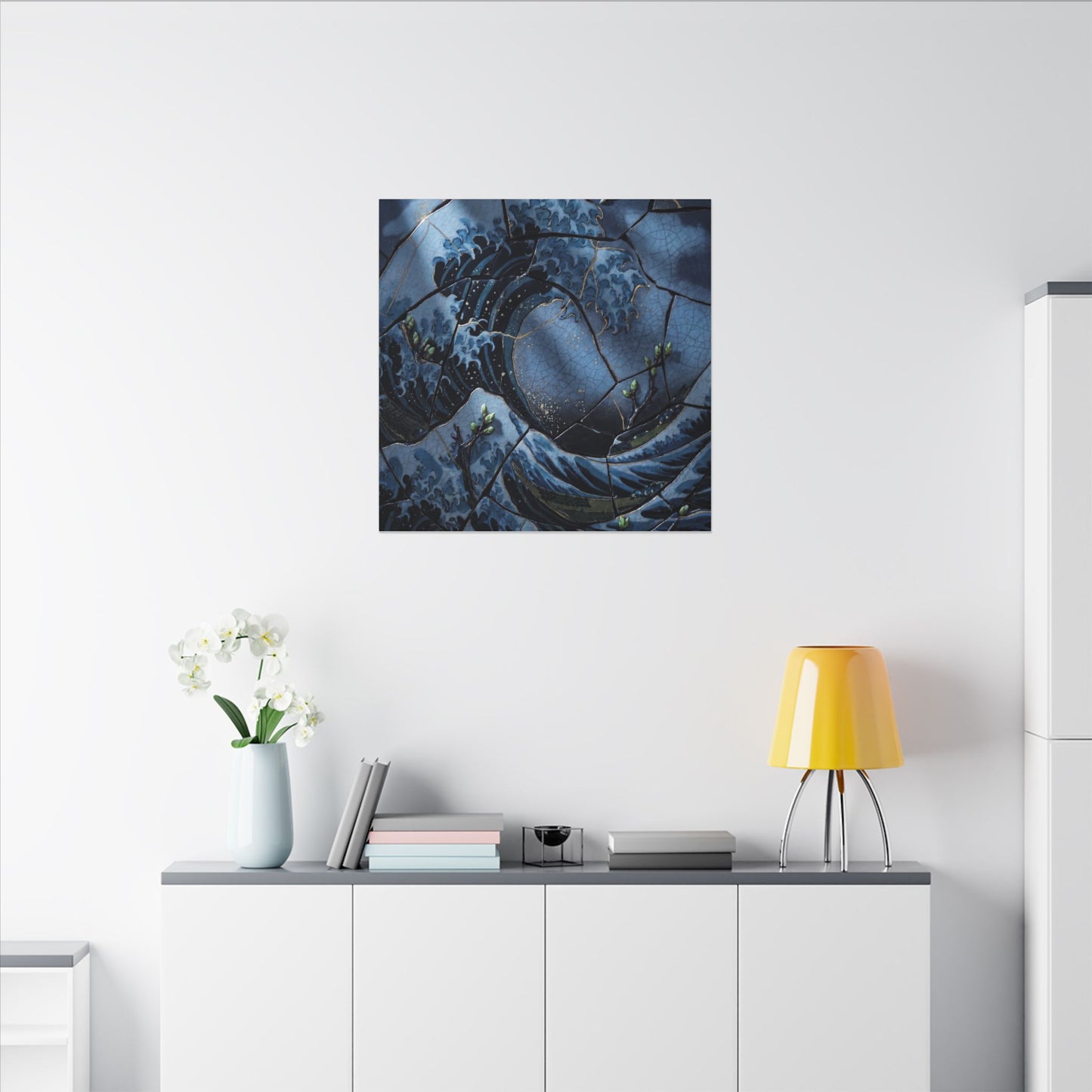 Ocean Wave Spring Canvas Art | Kintsugi Artful Design