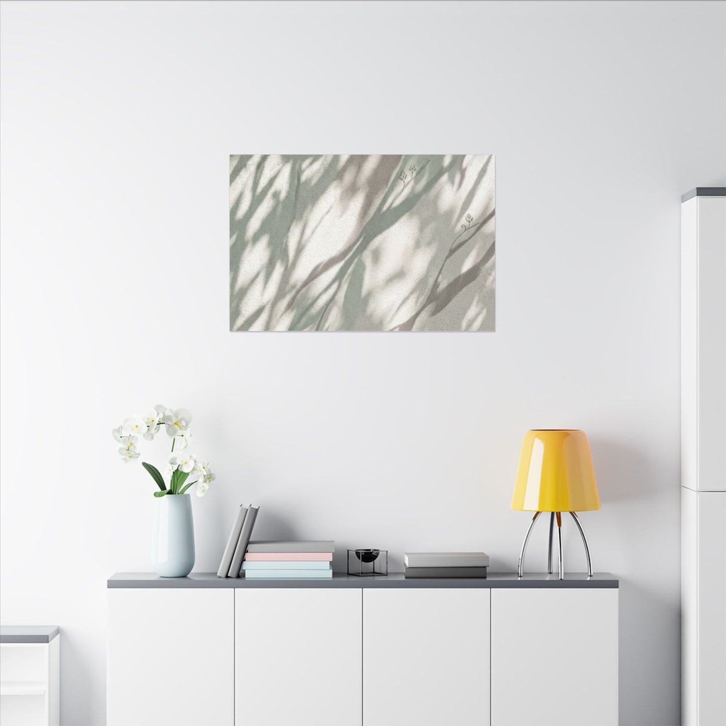 Japandi Shadow Play in Dappled | Japanese Pattern Canvas Art
